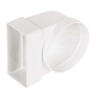 Image of Manrose Round to Rectangular 90Â° Bend Appliance Connector White 100mm 