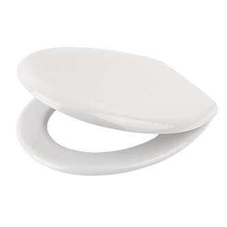 Image of Swirl Thermoplastic Standard Closing Toilet Seat Polypropylene White 