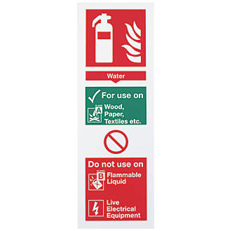 Image of Non Photoluminescent Water Extinguisher Sign 300mm x 100mm 