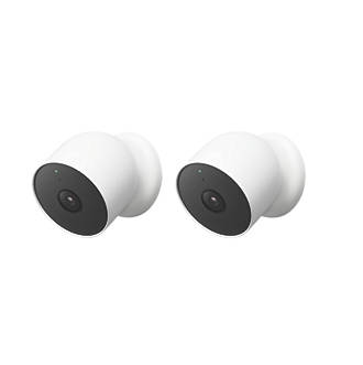 Image of Google Nest Nest Cam Battery-Powered White Wired or Wireless 1080p Indoor & Outdoor Round Smart Camera 2 Pack 