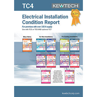 Image of Kewtech TC4 Electrical Installation Condition Report Greater Than 100A Supply Certificates Pad 