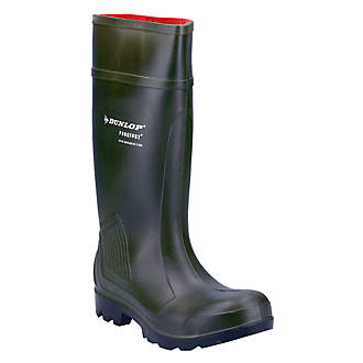 Image of Dunlop Purofort Professional Safety Wellies Green Size 4 
