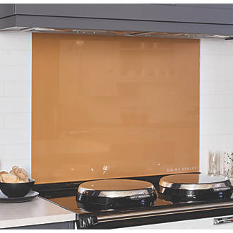 Image of Laura Ashley Copper Self-Adhesive Glass Kitchen Splashback 900mm x 750mm x 6mm 