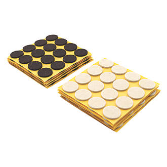Image of Brown & Beige Round Self-Adhesive Felt Pads 22mm x 22mm 160 Pack 