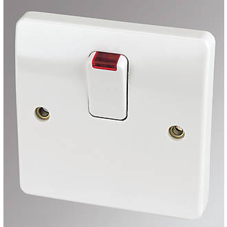Image of MK Logic Plus 20A 1-Gang DP Control Switch White with Neon 