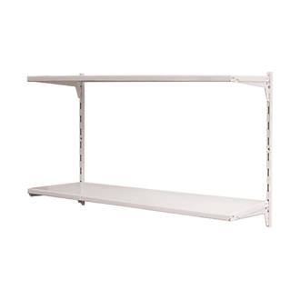 Image of RB UK 2-Tier Powder-Coated Steel Home Office Shelving Unit 810mm x 270mm x 500mm 
