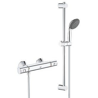 Image of Grohe Precision Start HP Rear-Fed Exposed Chrome Thermostatic Shower Mixer 