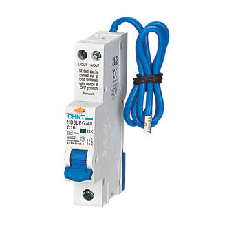 Image of Chint NB3LEG-40 Series 16A 30mA SP & N Type C RCBO 