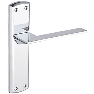 Image of Smith & Locke Marloes Fire Rated Latch Lever Door Handles Pair Polished Chrome 