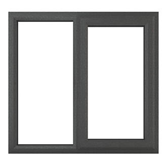 Image of Crystal Right-Hand Opening Clear Double-Glazed Casement Anthracite on White uPVC Window 1190mm x 965mm 