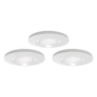 Image of 4lite IP65 FRD 4000K Fixed Fire Rated LED Downlight White 8.5W 716lm 3 Pack 