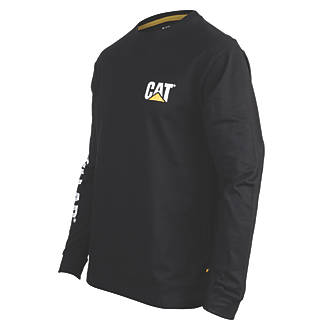 Image of CAT Trademark Banner Long Sleeve T-Shirt Black XX Large 50-52" Chest 