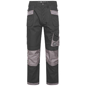 Image of JCB Trade Plus Rip-Stop Work Trousers Black / Grey 32" W 32" L 