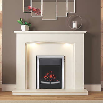 Image of Be Modern Vitesse Chrome Switch Control Easy to Install Electric Inset Fire 525mm x 165mm x 590mm 