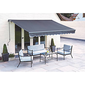 Image of Greenhurst Grosvenor Deluxe Easy-Fit Awning Grey 3m x 2m 
