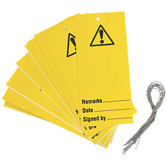 Image of 'Warning' Safety Maintenance Tags 10 Pack 