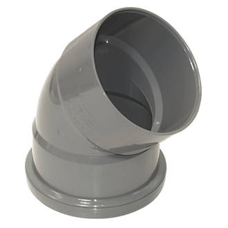 Image of FloPlast Push-Fit/Solvent Weld 135Â° Double Socket Top Offset Bend Grey 110mm 