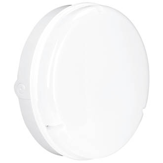 Image of Enlite UtiliteDrum Indoor & Outdoor Round LED Bulkhead With Microwave Sensor White 18W 1300lm 