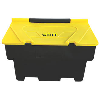 Image of Eco-Friendly Stackable Grit Bin Black / Yellow 200Ltr 
