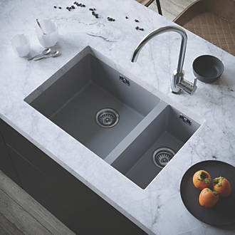 Image of ETAL Comite 1.5 Bowl Composite Kitchen Sink Matt Grey Left-Hand 670mm x 440mm 