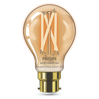 Image of Philips Filament Amber A60 B22 BC Decorative LED Smart Light Bulb 7W 640lm 