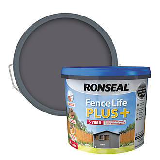 Image of Ronseal Fence Life Plus Shed & Fence Treatment Slate 9Ltr 