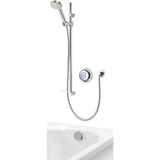 Image of Aqualisa Quartz HP/Combi Rear-Fed Chrome Thermostatic Digital Shower with Diverter & Bath Filler 