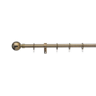 Image of Universal Metal Extendable Curtain Pole Antique Brass 16/19mm x 1.2-2m 