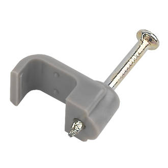 Image of LAP Grey Flat Single Cable Clips 1-1.5mm 100 Pack 