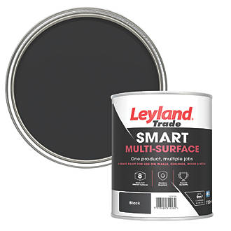 Image of Leyland Trade Smart Eggshell Black Emulsion Multi-Surface Paint 750ml 