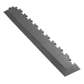 Image of Garage Floor Tile Company X Joint Interlocking Corner Edge Ramp Graphite 587mm x 90mm 2 Pack 
