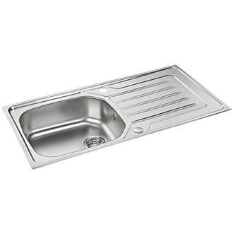 Image of Carron Phoenix Onda Reversible Sink & Drainer Stainless Steel 1 Bowl 860 x 500mm 