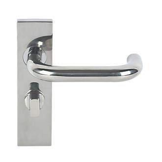 Image of Eurospec Safety Fire Rated Safety Lever on Backplate WC Pair Polished Stainless Steel 