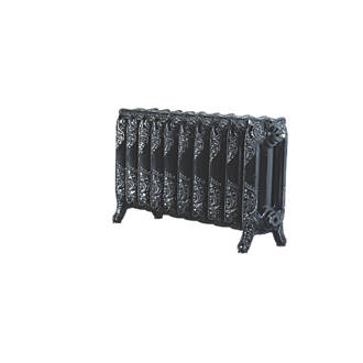 Image of Arroll Montmartre 3-Column Cast Iron Radiator 470mm x 834mm Black / Silver 3070BTU 