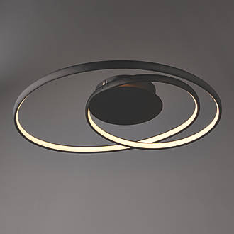 Image of Quay Design Oasis LED Semi-Flush Light Matt Black 18W 490lm 