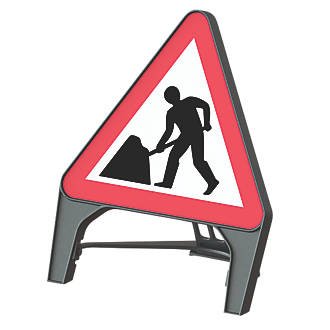 Image of Melba Swintex Q Sign Triangular "Men at Work" Traffic Sign 870 x 1220mm 