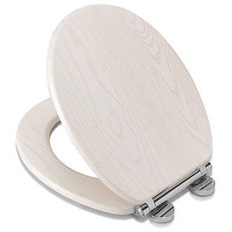Image of Croydex Maitland Soft-Close with Quick-Release Flex-Fix Toilet Seat Moulded Wood White 