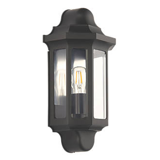 Image of LAP Outdoor Half Lantern Wall Light Satin Black 