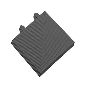 Image of COBA Europe Tough Deck Non-Slip Interlocking Decking Corner Edge Black 180mm x 180mm 4 Pack 