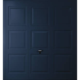Image of Gliderol Georgian 7' 6" x 6' 6" Non-Insulated Frameless Steel Up & Over Garage Door Steel Blue 