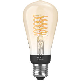 Image of Philips Hue LED ST64 ES Virtual Filament Smart Bulb Warm White 7W 550Lm 