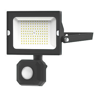 Image of 4lite Advantage Outdoor LED Floodlight With PIR Sensor Black 20W 1700lm 