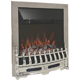 Image of Be Modern Bayden Chrome Remote Control Easy to Install Electric Inset Fire 483mm x 196mm x 593mm 