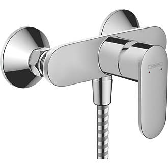 Image of Hansgrohe Vernis Blend Exposed Dual Flow Shower Mixer Valve Fixed Chrome 