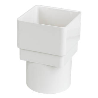 Image of FloPlast Square Line Square to Round Drainage Adaptor White 65mm 