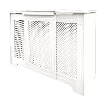 Image of Victorian Adjustable Radiator Cover White 970-1420mm x 235mm x 936mm 