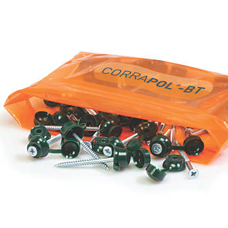 Image of Corrapol-BT Screw Cap Fixings Green 60mm x 20mm 10 Pack 