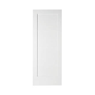 Image of Jeld-Wen Primed White Wooden 1-Panel Shaker Internal Door 1981mm x 762mm 