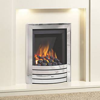 Image of Be Modern Design Chrome Rotary Control Inset Gas Manual Fire 510mm x 123mm x 605mm 