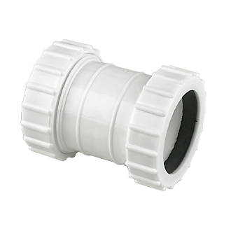 Image of FloPlast WC07 Universal Compression Waste Straight Coupler White 32mm x 32mm 